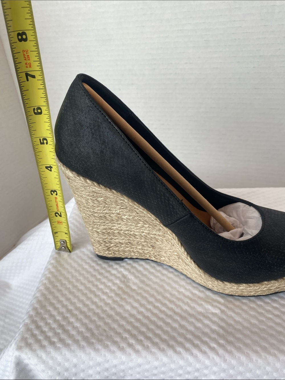 Michael Antonio Anabel-Snake Black & Natural Espadrille 4” Wedge Pumps LIKE NEW! - Picture 10 of 10